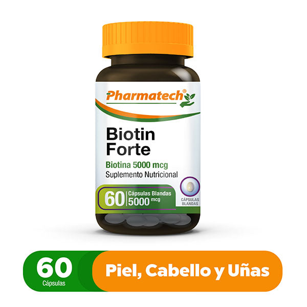 Biotín Forte 5,000mcg (60 cápsulas blandas)